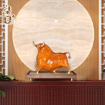 Huajie Niu Ornaments Zhaocai Cow Wine Cabinet New Chinese Office Creative Decoration Opening Home Moving Gifts