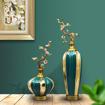 New Chinese enamel alloy Vase ornaments ceramic American style TV cabinet home living room porch decorations