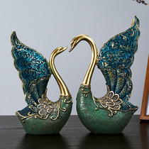 European-style swan living room ornaments TV wine cabinet porch Nordic creative home decorations small furnishings wedding gifts