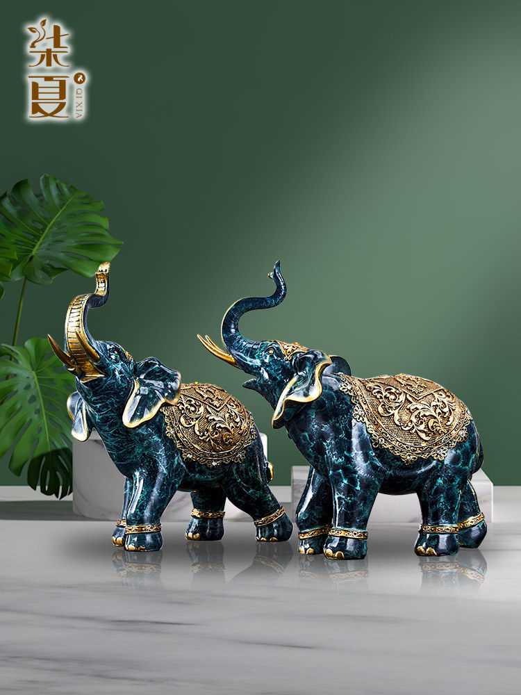 Nordic Elephant light luxury ornaments A pair of living room wine cabinet TV cabinet entrance Home decoration soft decoration creative gifts