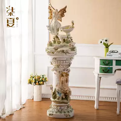Flowing water fountain European-style decoration living room floor-to-ceiling large home decoration decoration next to the TV cabinet creative light luxury