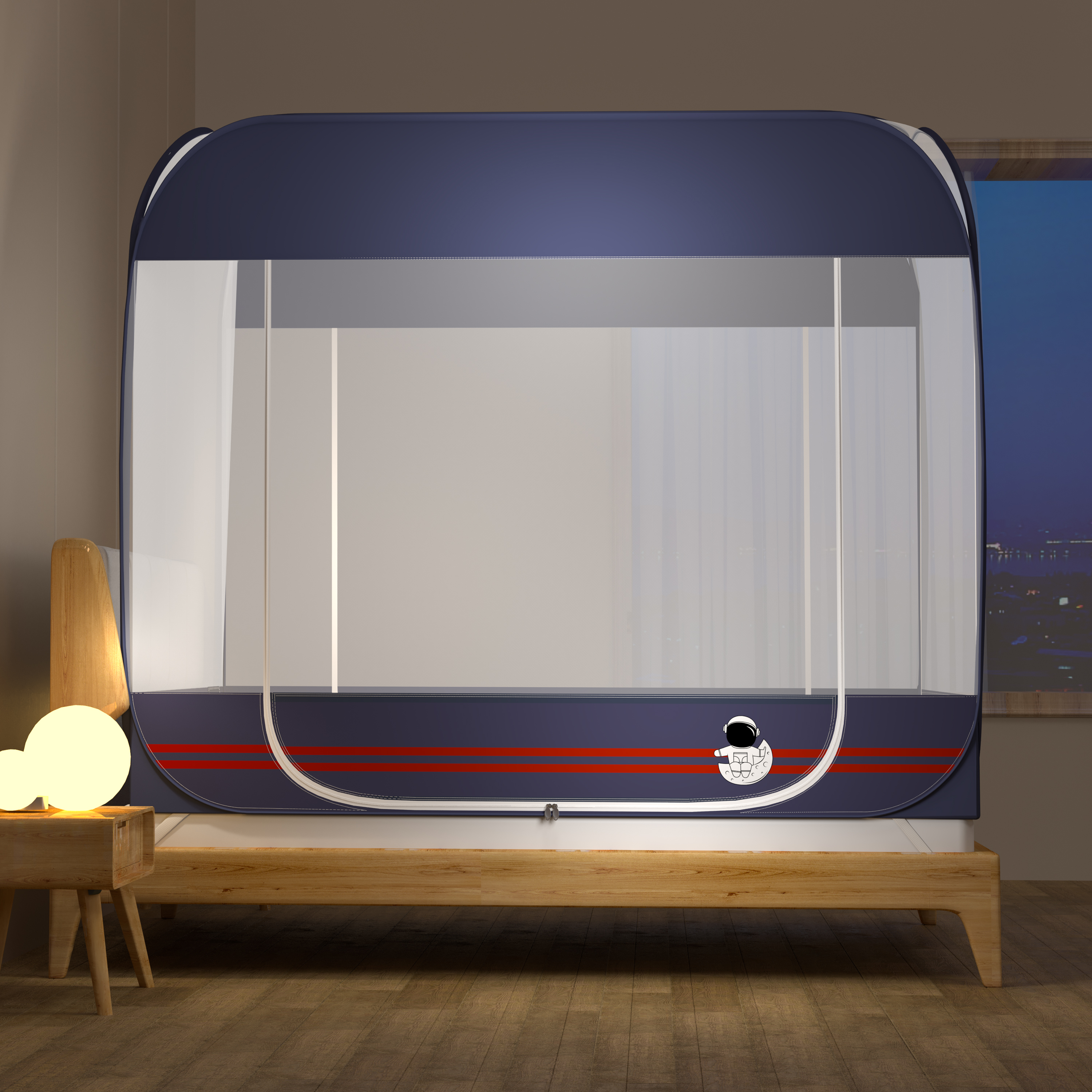 Dynasty furniture new type free mosquito net European-style one-piece three-door fully surrounded yurt class A baby-level