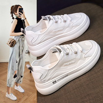 Spring thick-soled inner height-increasing white shoes womens net shoes 2021 new summer breathable mesh casual joker board shoes