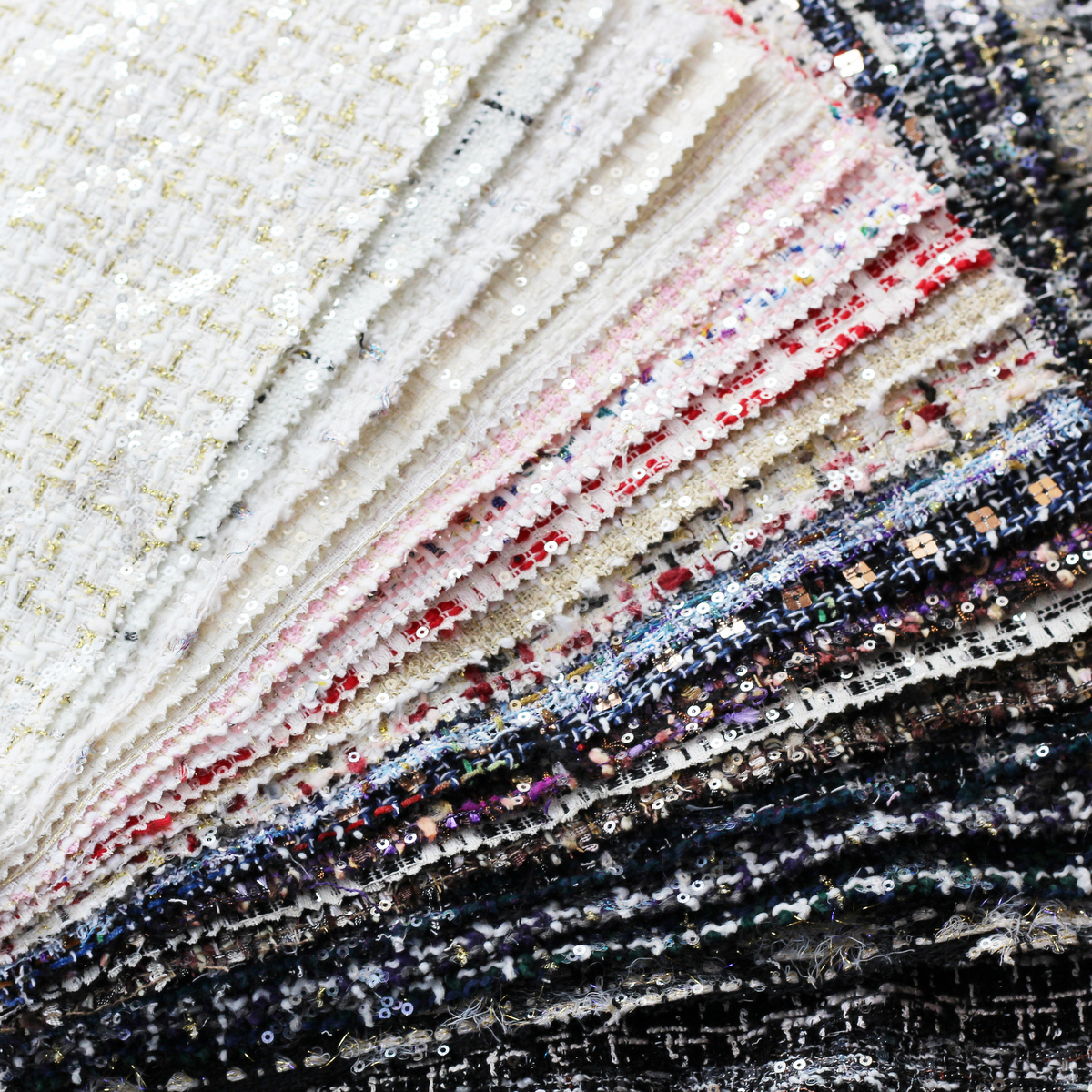 Colored coarse spinning little fragrant windy woolen sweatshirt handmade DIY wave dot plaid thin fur half a meter 