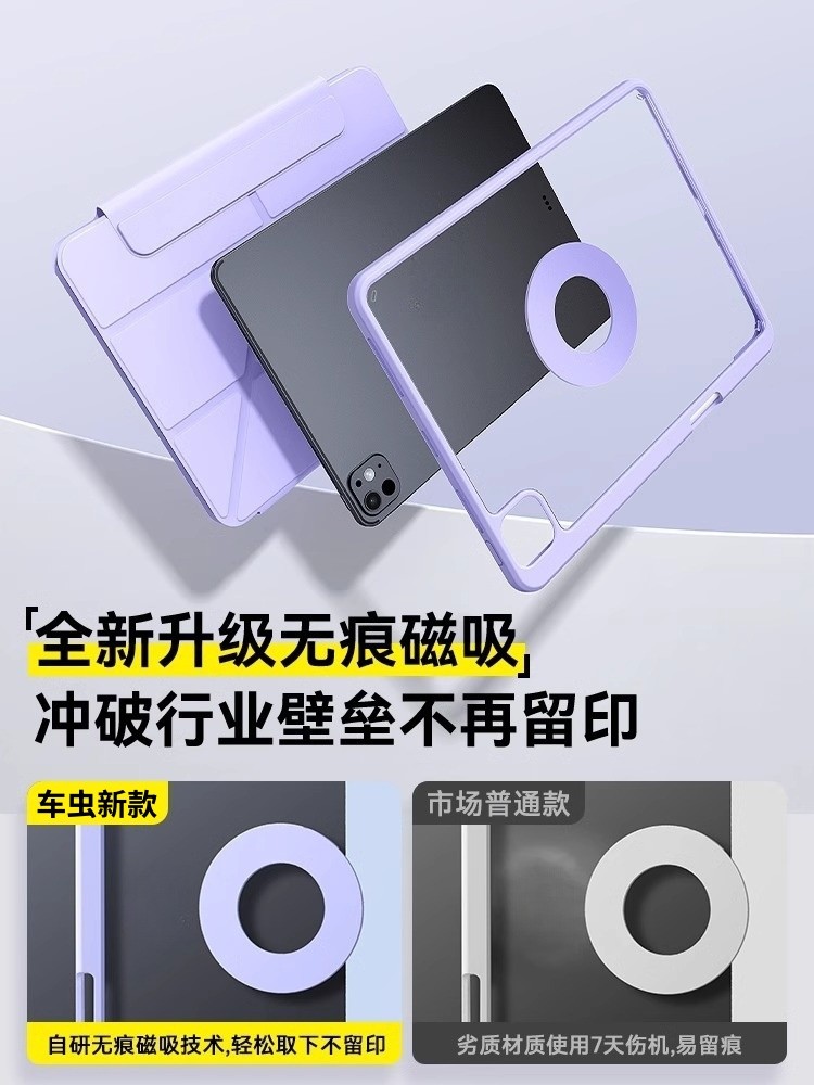 Suitable for Oppo Pad 4 Pro Protective Case, Vivo Pad 5 Pro Tablet Protective Case, Iqoo Pad 5 Pro New Model, Oneplus Pad 2 Pro with Pen Slot, Magnetic Smart Computer Acrylic Anti-Bending