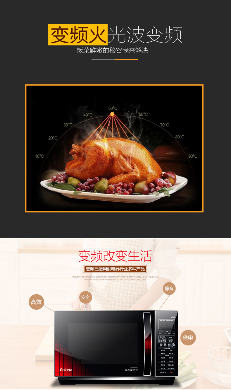 các loại lò nướng Lò nướng đối lưu lò vi sóng biến tần 25L Galanz / Glanshi G80F25YaSLVIIN-C2 (B1) lò ukoeo 52l