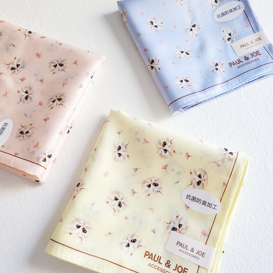 Spot Japanese-made imported PAULJOE ladies carry cotton printed handkerchief handkerchief blue pink