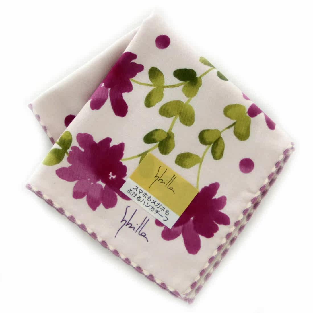 Japan to buy Sybilla high-grade cotton handkerchief handkerchief square towel towel sweat towel Watercolor flower blue