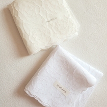 Japanese imported Sopisty women high grade cotton embroidery handkerchief handkerchief square towel sweat towel lace Rose