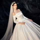 Свадебное платье, 2020, большой размер, по фигуре, открытые плечи
