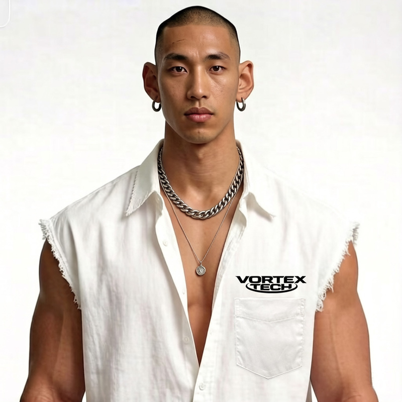 【2026 New Product】Zircuit Pure Cotton Embroidered Letter Shirt Trendy Loose Sleeveless Shirt