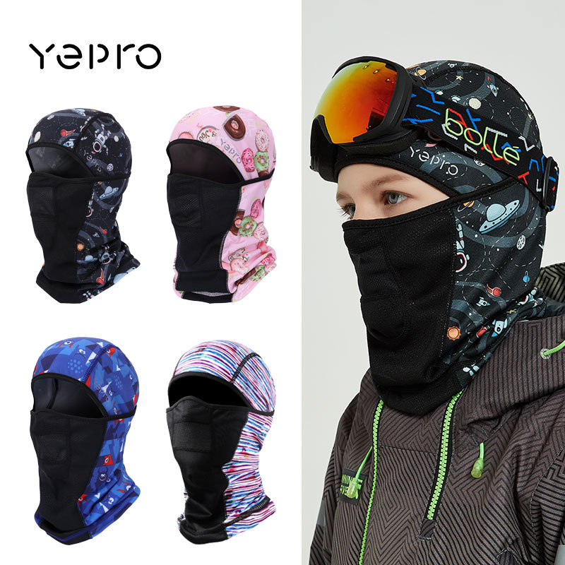 YEPRO children ski protective face mask surrounding neck outdoor sports headgear windproof, warm and breathable skiing great pro fan