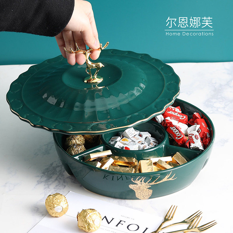 Suger with lid Sub-disc Nordic snacks sugar dry fruit tray Living room Home containing disc Creative tea table Decorative Hem