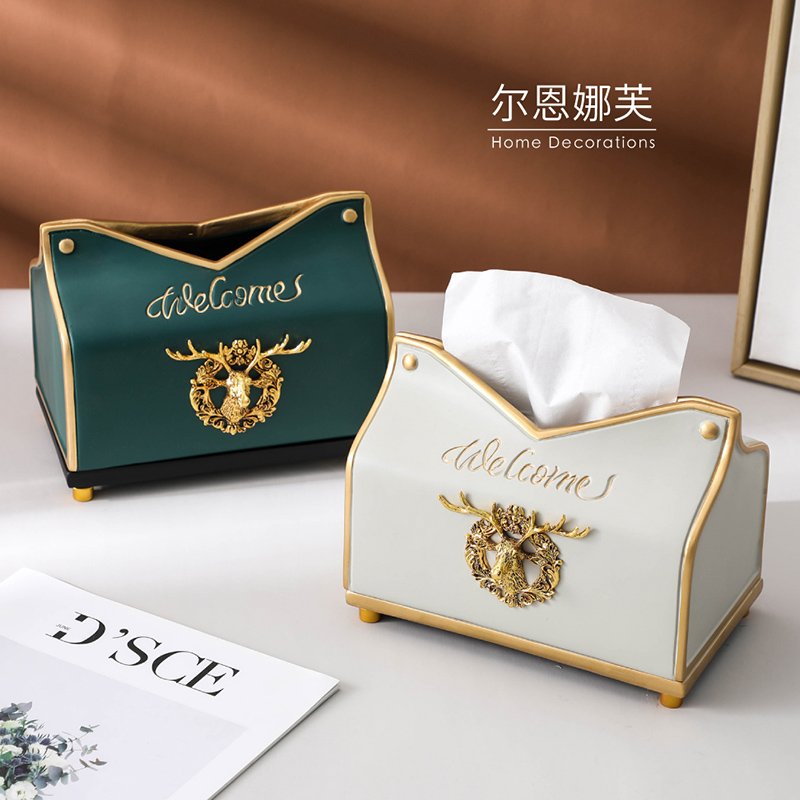 Bag resin napkin paper box Multi-function tissue box Remote control storage box Household living room coffee table Toilet paper box