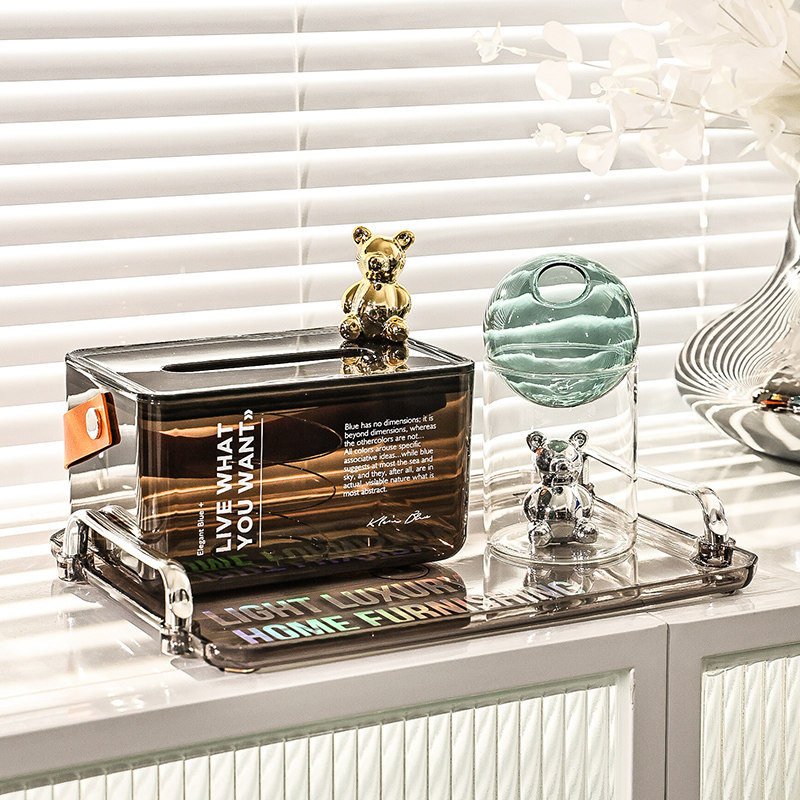 Paparazzi Dining Towel Box Plastic Multifunction Paper Towel Box Containing tray one-piece suit Living room toilet paper box swing piece