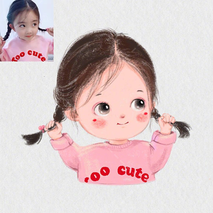 Baby avatar Q version avatar Hand-drawn cartoon cartoon hand-drawn avatar about draft Real person hand-drawn Pet hand-drawn avatar