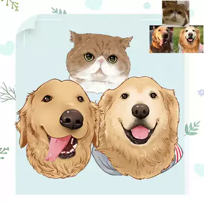 Pet Q-version Avatar custom Cartoon Cartoon hand-painted Avatar appointment animal hand-painted avatar portrait customization