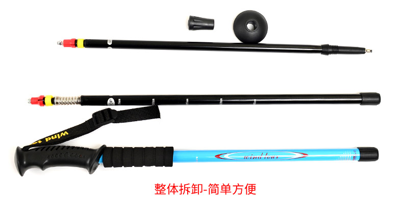 Cây gậy leo núi ngoài trời nhẹ bằng kính gấp hợp kim nhôm đi bộ leo núi chống trượt - Gậy / gậy gậy chống lưng
