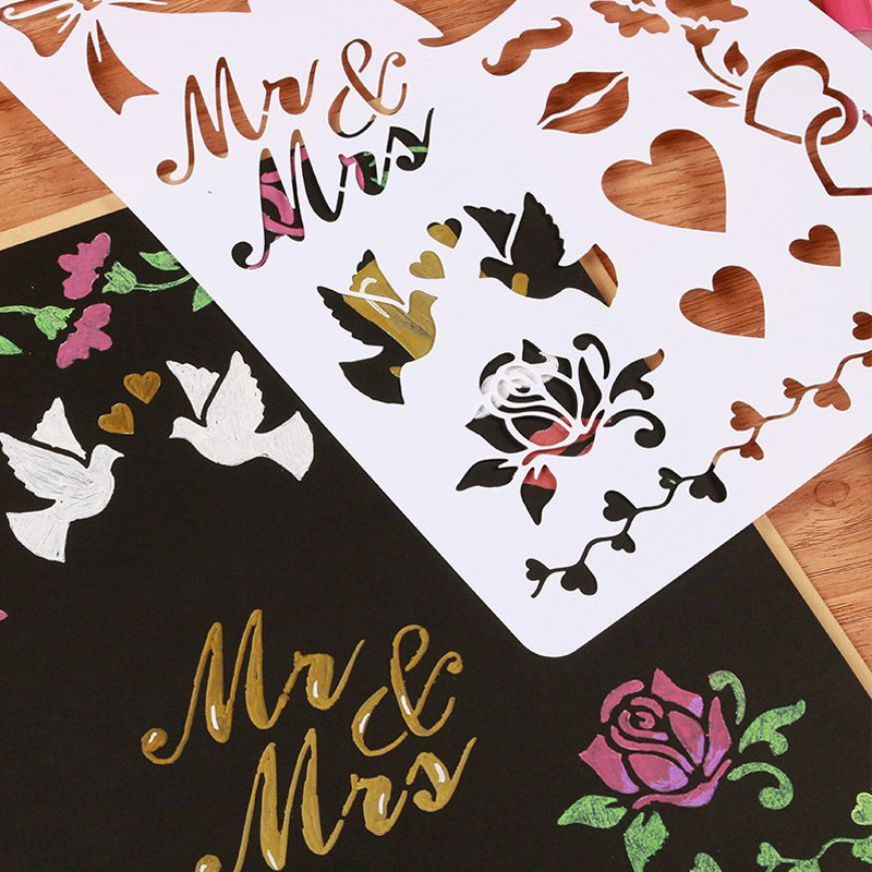 Theme Lace ruler DIY album album production Handmade material accessories Painting painting template Hollow painting