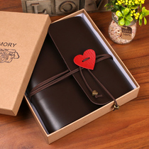 Leather strap album diy handmade creative couple record Pasted album word birthday gift souvenir