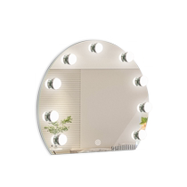 Dressing table mirror large fill-in light beauty mirror wall-mounted photo studio studio light bulb mirror semi-circular LED makeup mirror