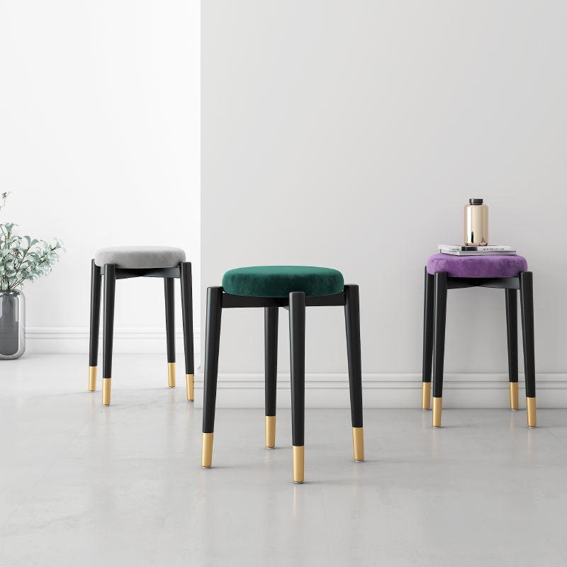 Nordic Stool Home Living Room Small Stool Minima Creative Couch Stool Small Round Stool Light Lavish Chair Subnetting Red Makeup Stool