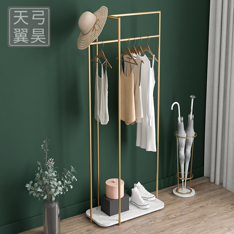 Nordic minimalist modern coat rack bedroom floor net red bag rack marble creative one-piece shoe rack hanger