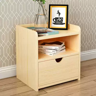 Modern simple solid wood bedside table drawer bedroom corner cabinet log glove cabinet economical storage cabinet storage cabinet