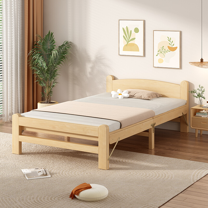 Solid wood folding bed Small bed Removable Simple Bed Adult Rental room Single beds One meter 2 1 2 m 1 5 m Home-Taobao