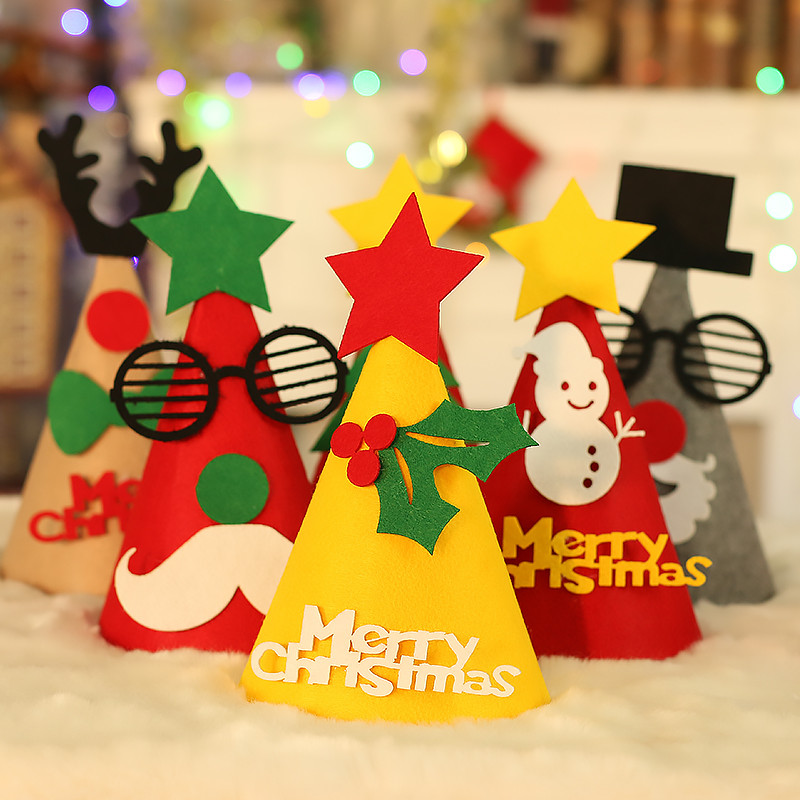 Christmas hat DIY non-woven cartoon hat old man snowman hat adult children's head buckle head hoop three-dimensional hat