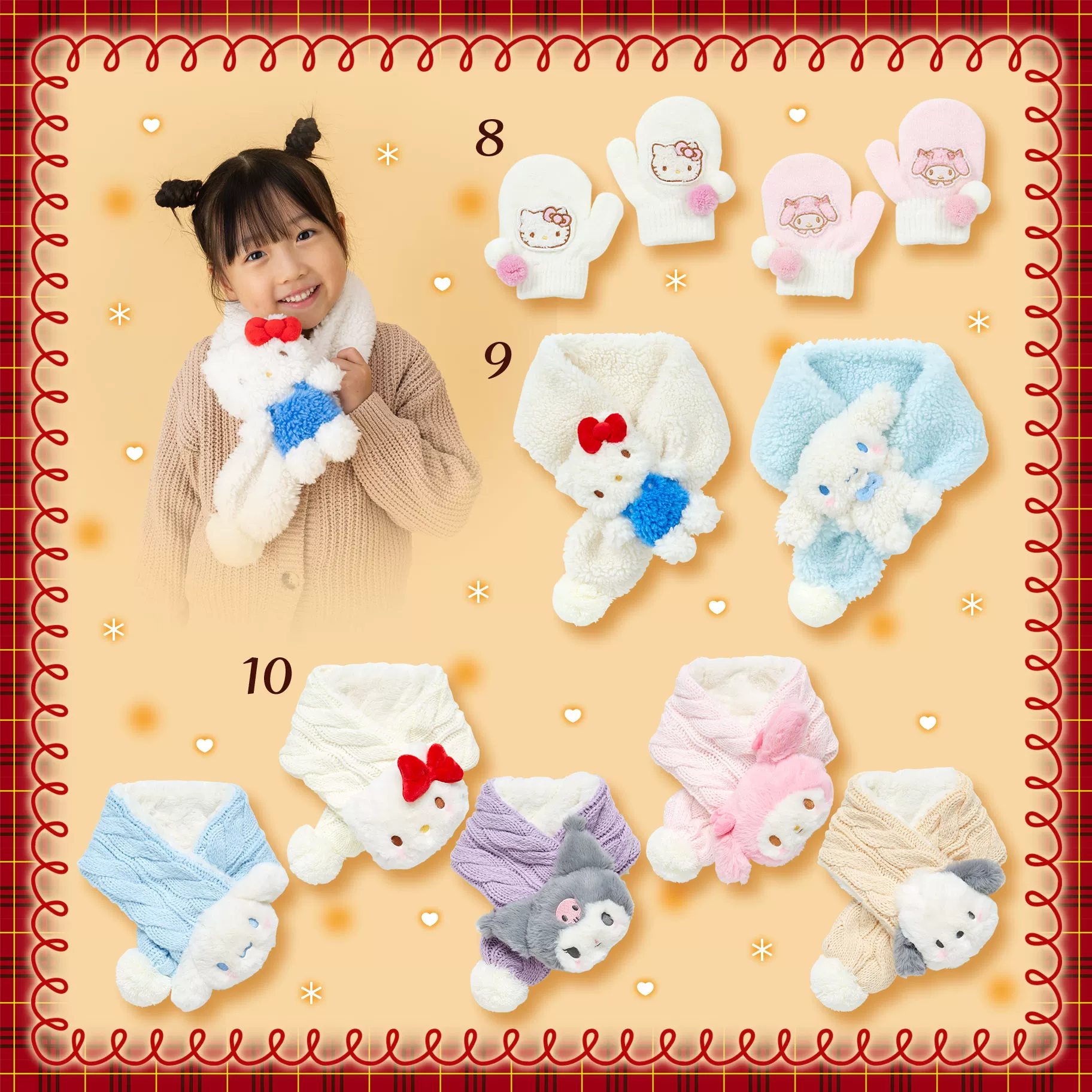 Sanrio, японские детские полупальто перчатки демисезонные, (Физики), 10 месяцев