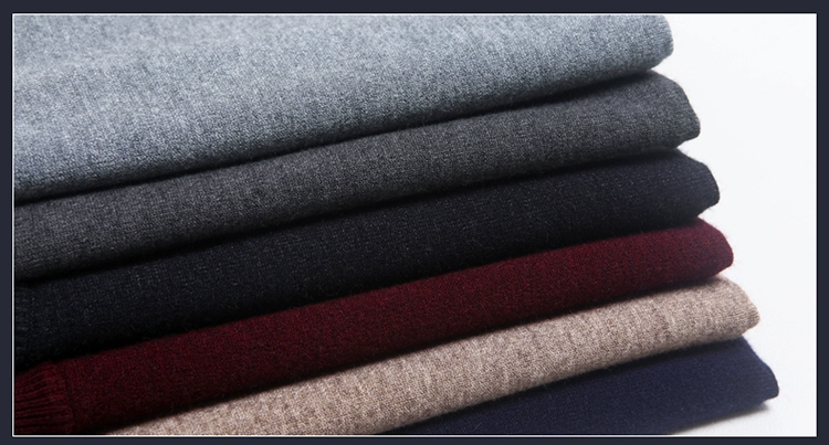 Mùa thu và mùa đông mới trung niên nam dài tay cashmere áo len cổ chữ v rắn màu áo len kích thước lớn cha áo len áo len áo len áo len nam trung tuổi