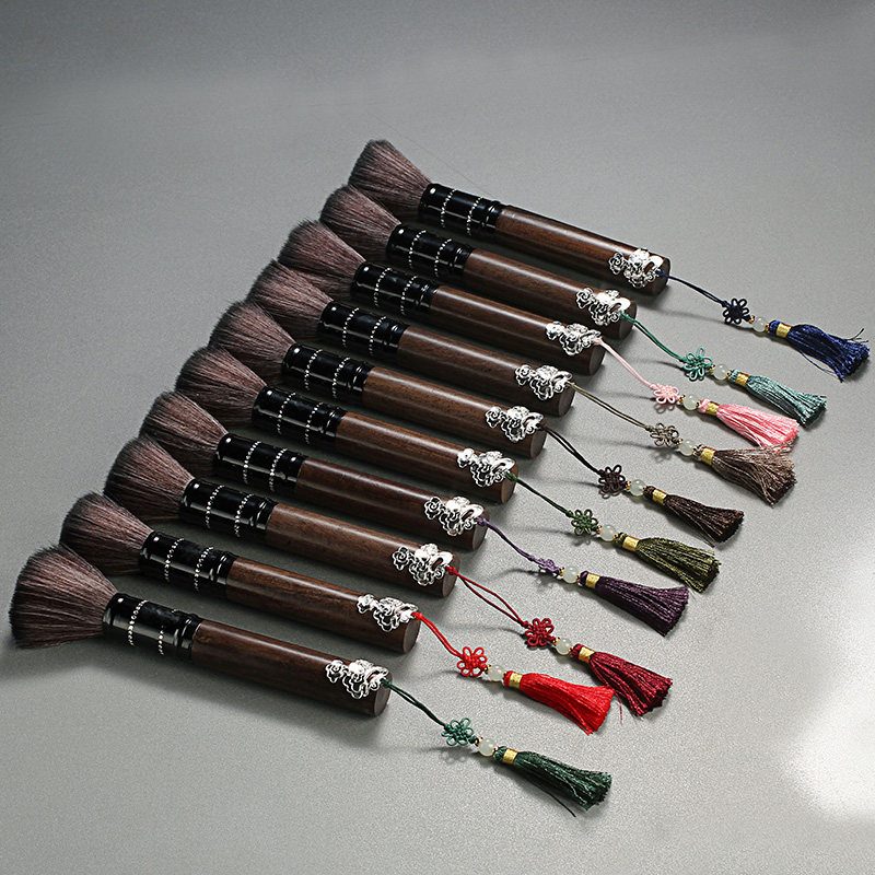 De kiln large ebony tea pen Creative Kung Fu tea accessories Tea brush Tea pen Tea ceremony accessories with pendant