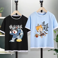 [Две части] Черные умноженные ветры и волна белый+синий Xiaoyao Cat Black