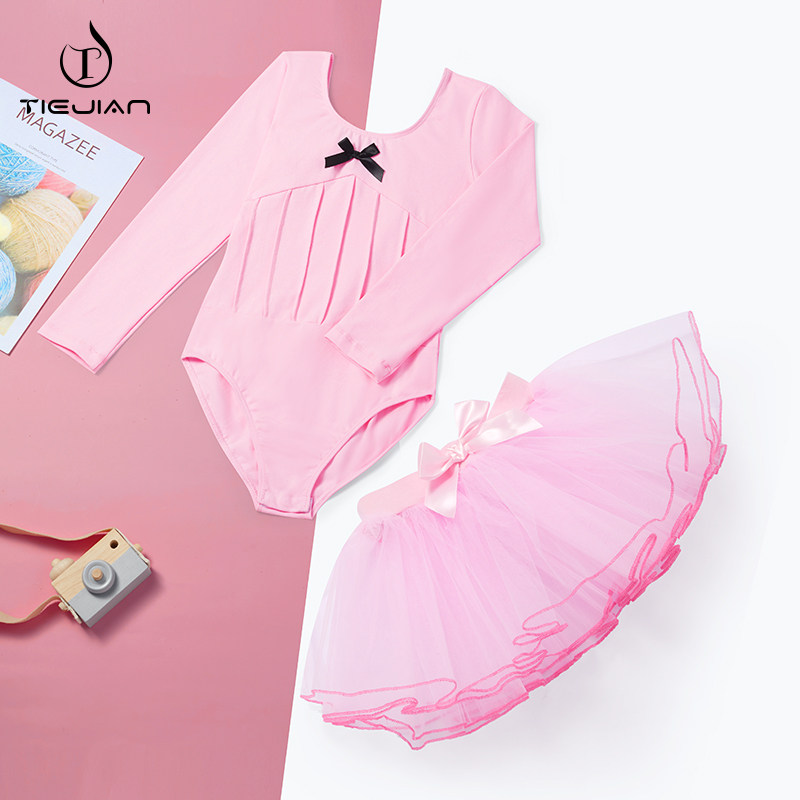 Dance suit Children's women rehearsants Ballet Skirt Girl Toddler Pink Long Sleeve Chinese Baby Suit Dance Dress