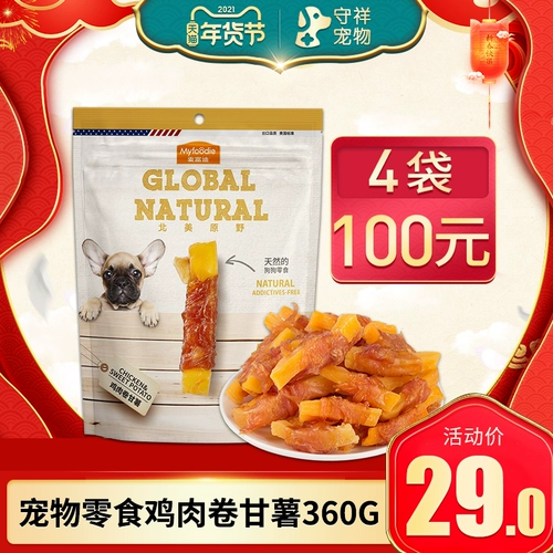 McFudi Chicken Roll сладкий картофель 360G Pet Dog закуски сладкий картофель, сладкий картофель куриный собак тренировки собак