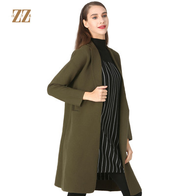 Zormei winter women's solid color wild knitted woolen coat jacket double-sided woolen E64SR03
