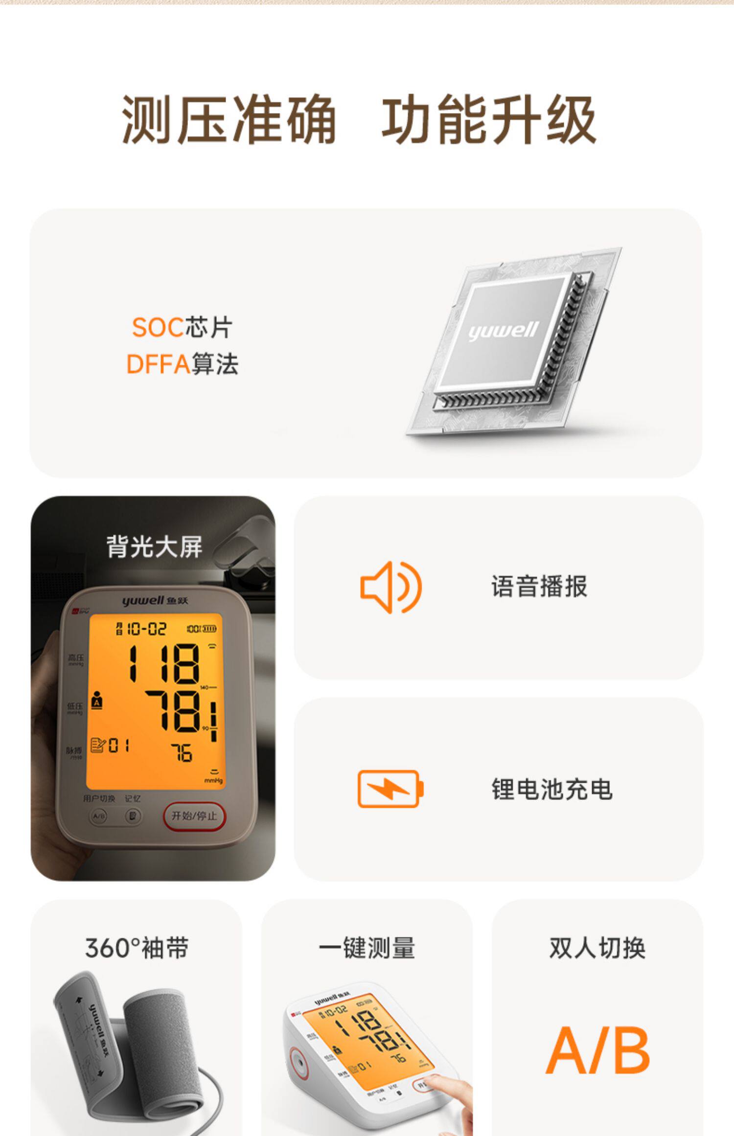 鱼跃,电子血压计,高血压测压仪,天猫优惠券,