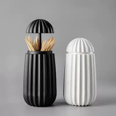 Push-on toothpick box Personality creative toothpick tube Household living room hotel automatic cotton swab storage box bucket toothpick jar