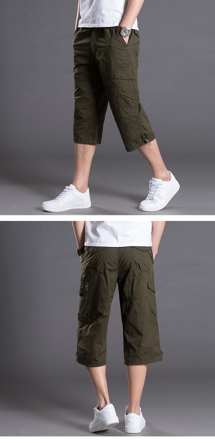 Quần short nam mùa hè cắt quần kích thước lớn lỏng đa túi thể thao dụng cụ quần phần mỏng mùa hè thường 7 quần quần kaki nam đẹp