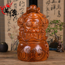 Wanchuan pear wood carving Golden Toad ornaments three-legged toad red solid wood crafts opening carving gifts