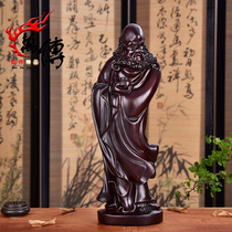Wanchuan black sandalwood Dharma ancestor ornaments mahogany Dharma Buddha statue wood carved ornaments home accessories