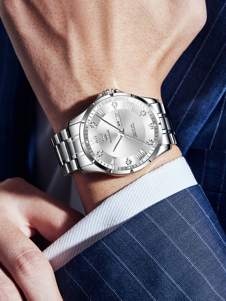 New Genuine Brand Men's Watch, Men's Automatic Mechanical Watch, Business Watch, Waterproof Dual Calendar Quartz Watch, Top Ten