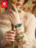 New Year's Gift New Brand Women's Watch Genuine Women's Watch Niche Light Luxury Watch Square Small Green Watch