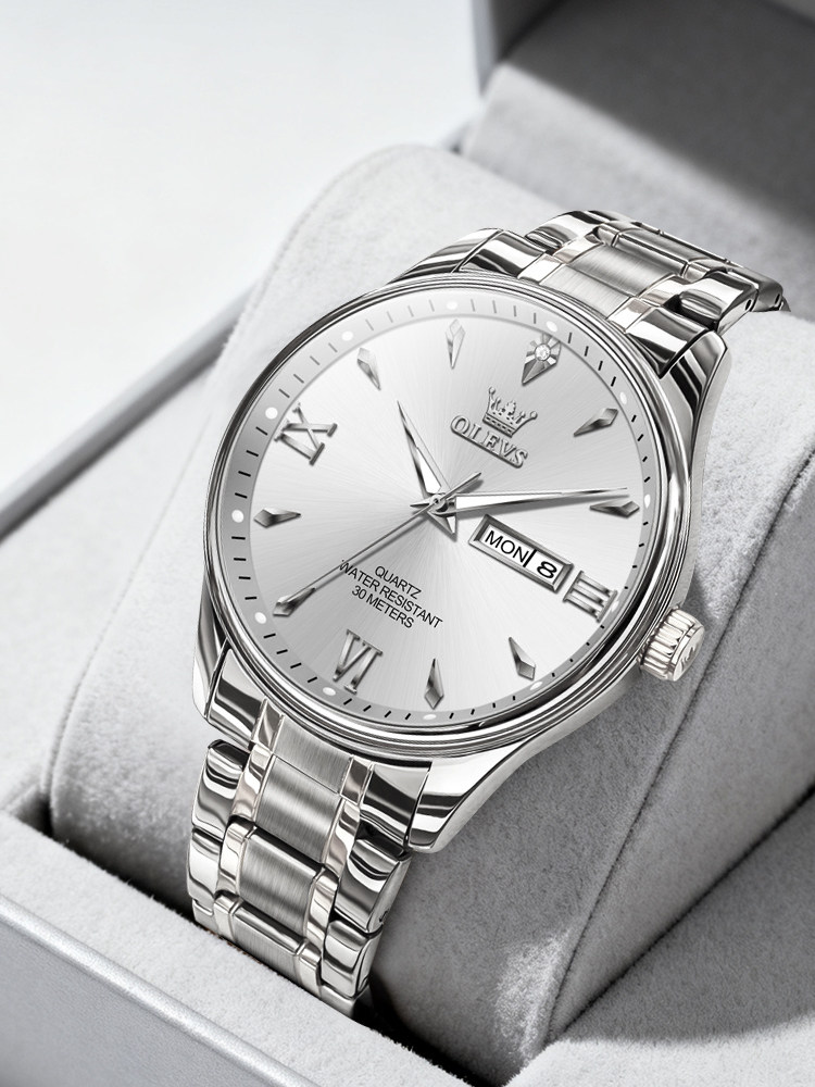 Genuine Brand Mechanical Watch, Multifunctional Men's Watch, Stylish and Versatile, Business Waterproof Steel Band Quartz Watch, Luxury Watch