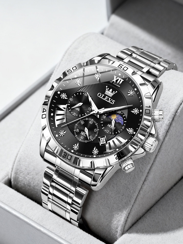 New Year's Gift Brand Genuine Men's Watch Men's Fully Automatic Mechanical Multi-Function Luminous Waterproof Quartz Watch Luxury Watch