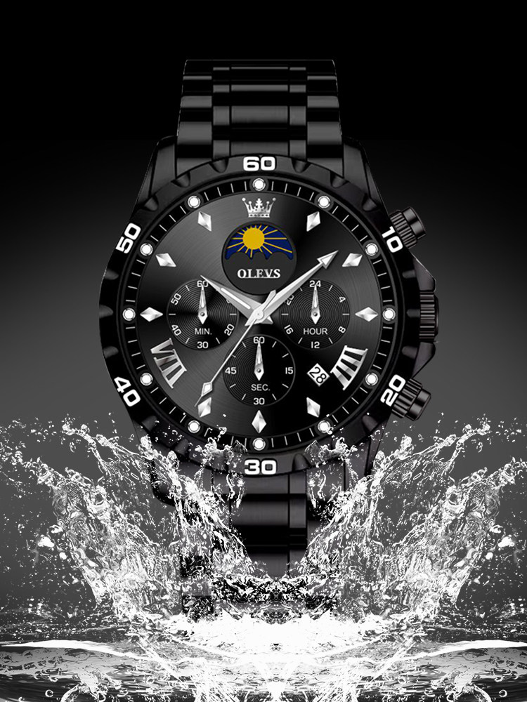 New Year's Gift Genuine Men's Watch Men's Mechanical Watch Business Versatile Multi-Functional Luminous Waterproof Quartz Men's Watch