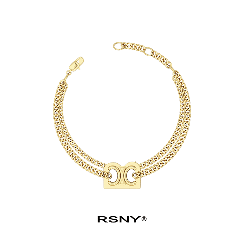 (Similar to Siwen) RSNY retro letter B bracelet cool wind female light luxury niche personality fashion bracelet trend