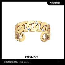 (Wang Yuancan Zhu Jing Xi same model) RSNY chain shape wide bracelet female Net red ins tide European and American bracelet