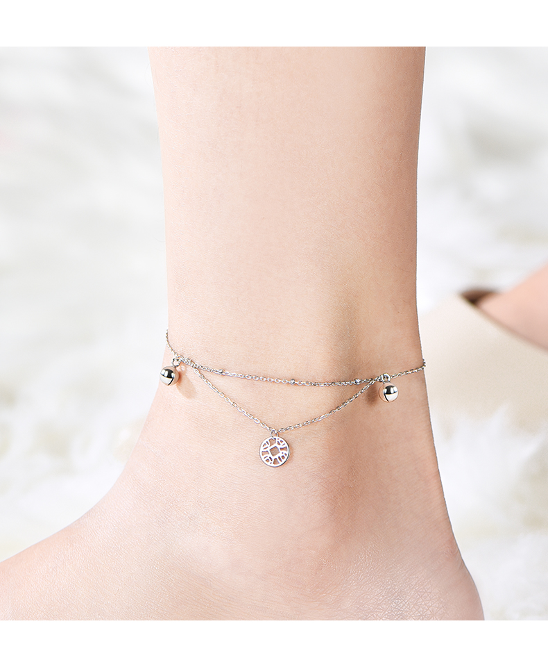 Cartillo sterling bạc cung chuông vòng chân nữ chuông thanh nhạc rừng kiểu cũ thiết kế thích hợp đơn giản gợi cảm chân cá tính chuỗi - Vòng chân lắc chân bạc pnj